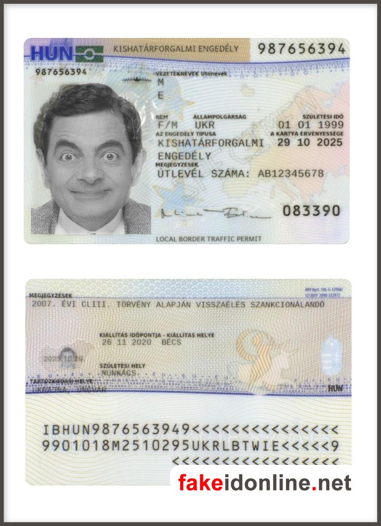 Hungary Resident Card Vector Design